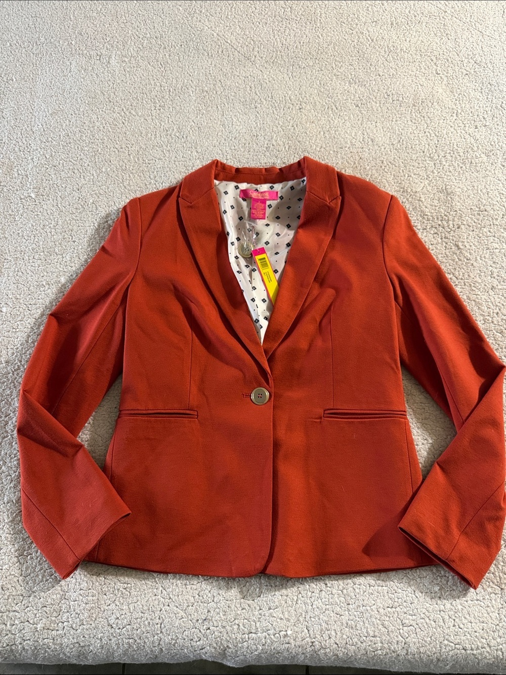 Catherine Malandrino Spiced Cider  Single-Button Blazer Size 2